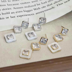 Ladies Square Butterfly Decorative New Design Drop Earring Fashion Glitter Sparking Chic Charms Bulk Jewelry Accessory for Daily