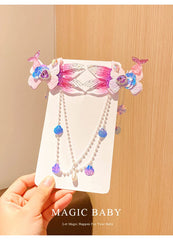 Cute Sweet Princess Style Glitter Hair Clips for Baby Girls Alligator Child Hair Accessories Imitation Pearls Stock Alloy