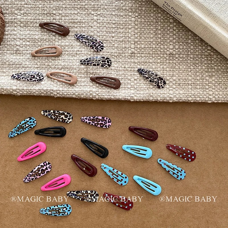 Fashion Polka Dot Leopard Print Simple Hair Clips for Baby Girls Durable Snap Clips for Kids Children Hair Accessories in Stock