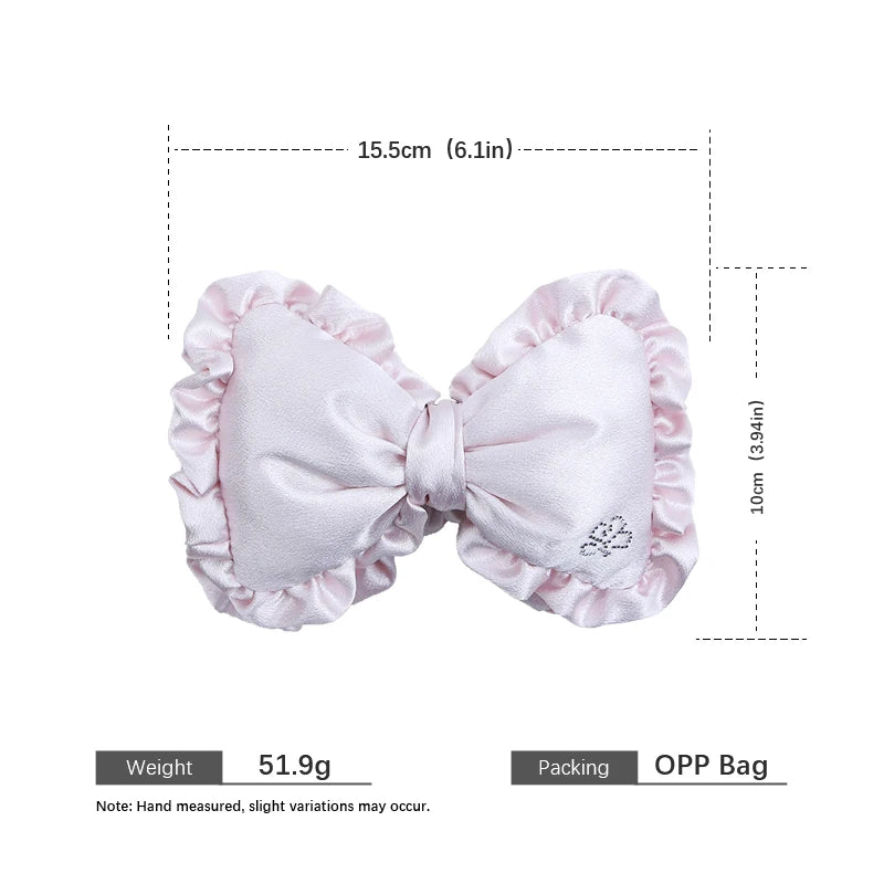 Trendy Lustrous Luxury Bowknot Satin Hair Clips for Girls Sweet Elegant Cute Banana Clips for Women Ladies Hair Accessories