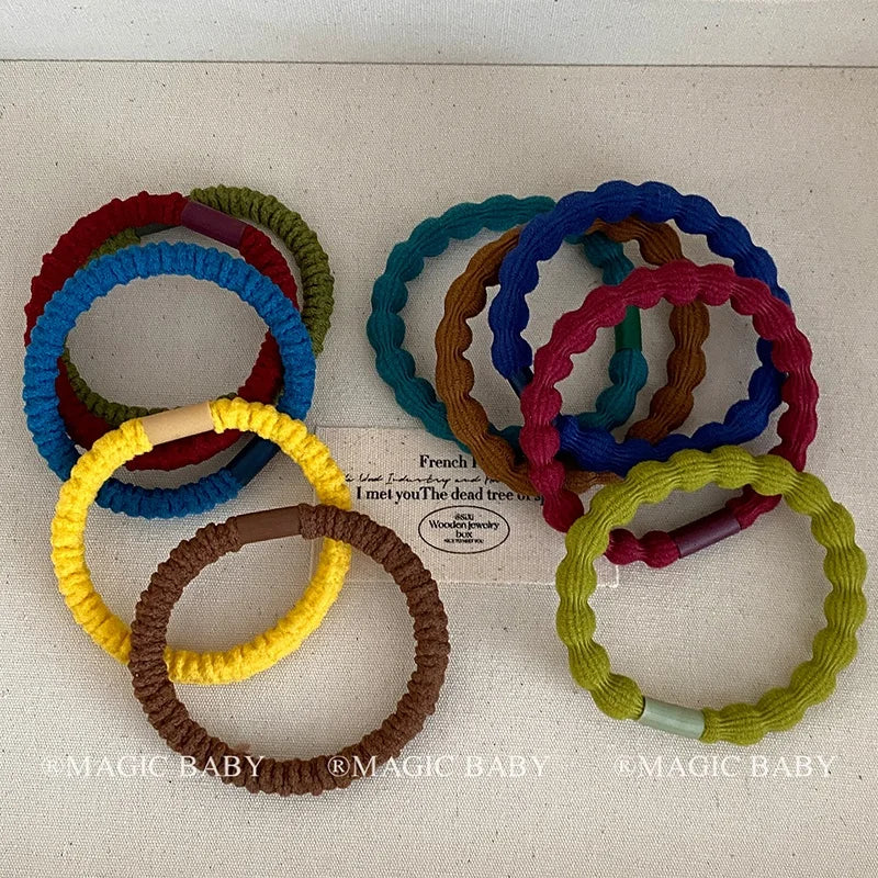 Fashion Solid Color High Elastic Hair Ties for Baby Girls Sweet Cute Scrunchies for Kids Children Hair Accessories in Stock