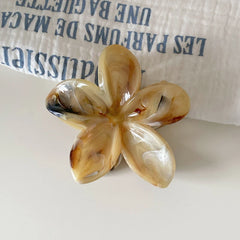 Solid Color Hawaii Style Flower Hair Claw Clips for Women & Girls Trendy Sweet Fashion Hair Accessories for Daily Use