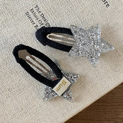 Simple Minimalistic Glitter Star Hair Clips for Baby Girls Fashion Chic Classic Snap Clips for Kids Children Hair Accessories