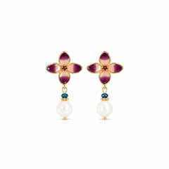 Female Square Shape Green Pink S925 Silver Freshwater Pearl Drop Earring Elegant Trendy Charms Factory Price in Stock Jewelry