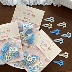 Blue Cute Sweet Star Hair Clips for Girls Chic Simple Elegant Kawaii Snap Hair Accessories for Children for Parties