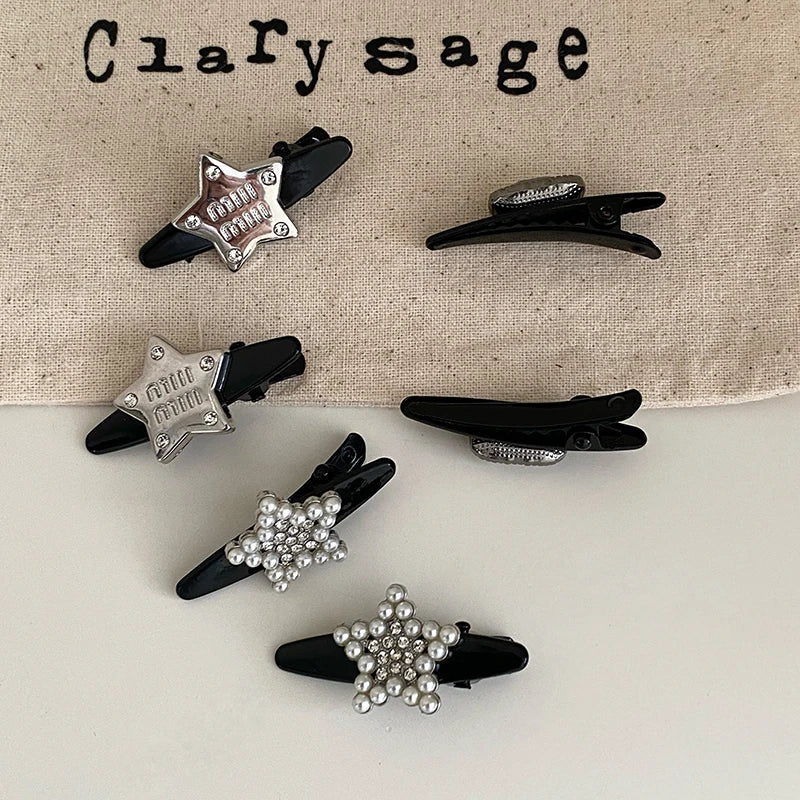 Fashion Glitter Star Classic Hair Clips for Girls Trendy Stylish Alligators for Women Ladies Hair Accessories Female in Stock