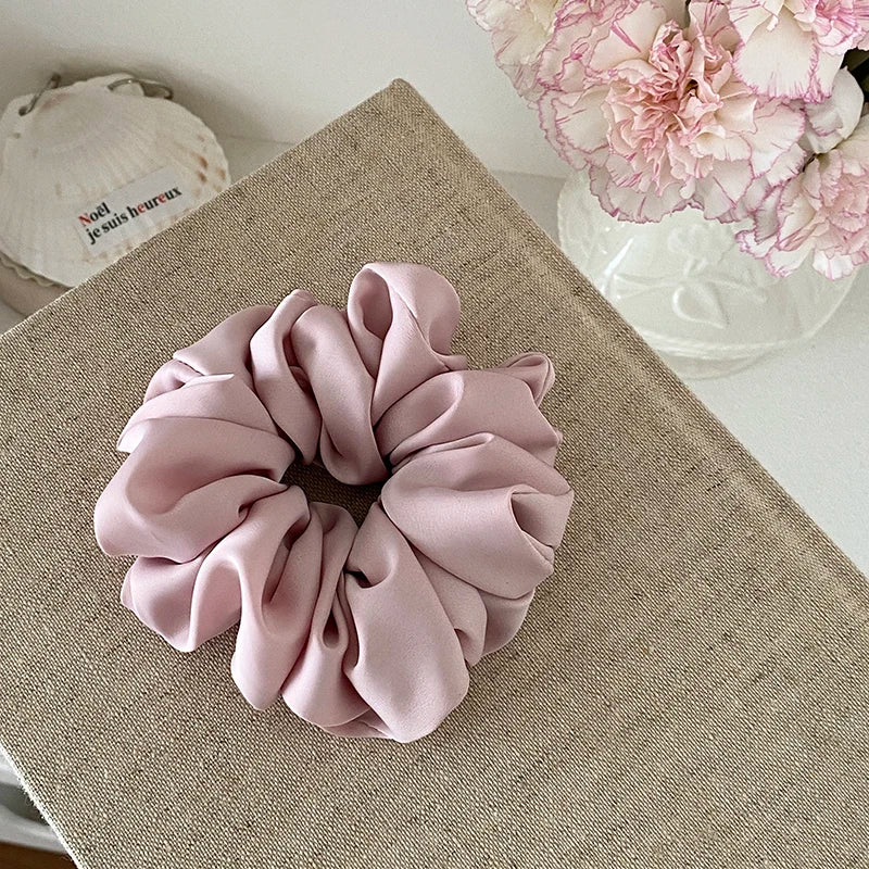 Women Large Solid Color Ponytail Holder Scrunchies Fashion Elegant Simple Wholesale in Store Hair Ties Accessories for Daily Use