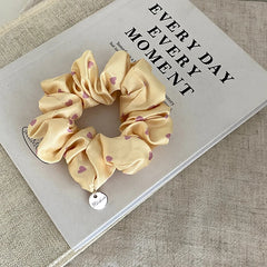 Fashion Cute Sweet Polka Dot Heart Shaped Scrunchies for Baby Girls Elegant Simple Hair Ties for Kids Children Hair Accessories