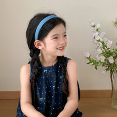 Kids Solid Color Plaid Wide Headbands Elegant Fashion Wholesale in Stock Hairbands Accessories for Children Daily School Sports