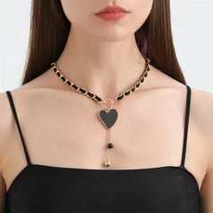 Fashion Heart Shaped Simple Minimalistic Necklaces for Girls Sweet Trendy Dainty Jewelry for Women Ladies Accessories Wholesale