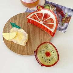 Cute Sweet Fruit Shaped Hair Claw Clips for Girls Kids Fashion Kawaii Apple Haarspange for Women Ladies Hair Accessories Acetate