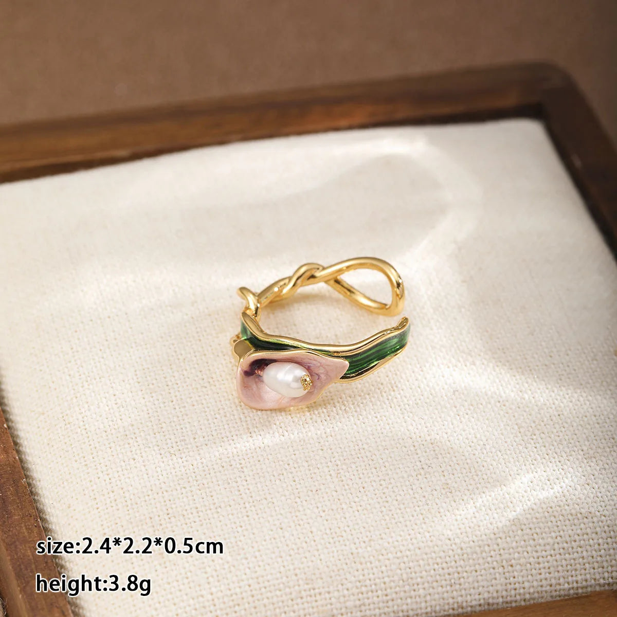 Fashion Glass Pearl Simple Flower Rings for Girls Stylish Minimalistic Jewelry for Women Ladies Wholesale China Manufacturer
