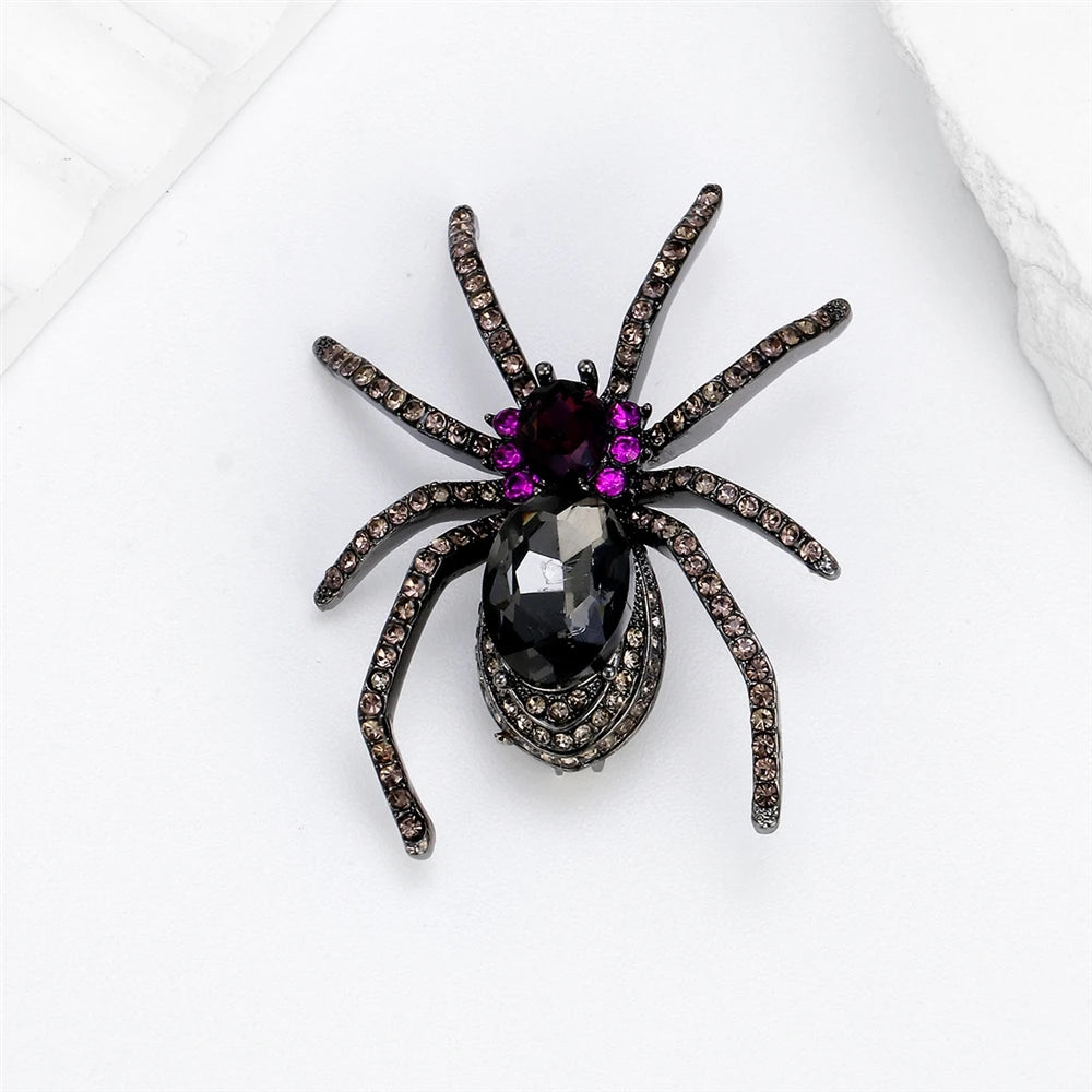 Fashionable Spider Trendy Charms Animals Brooches for Girls Stylish Glamorous Pins Jewelry for Women Ladies Accessories Chic