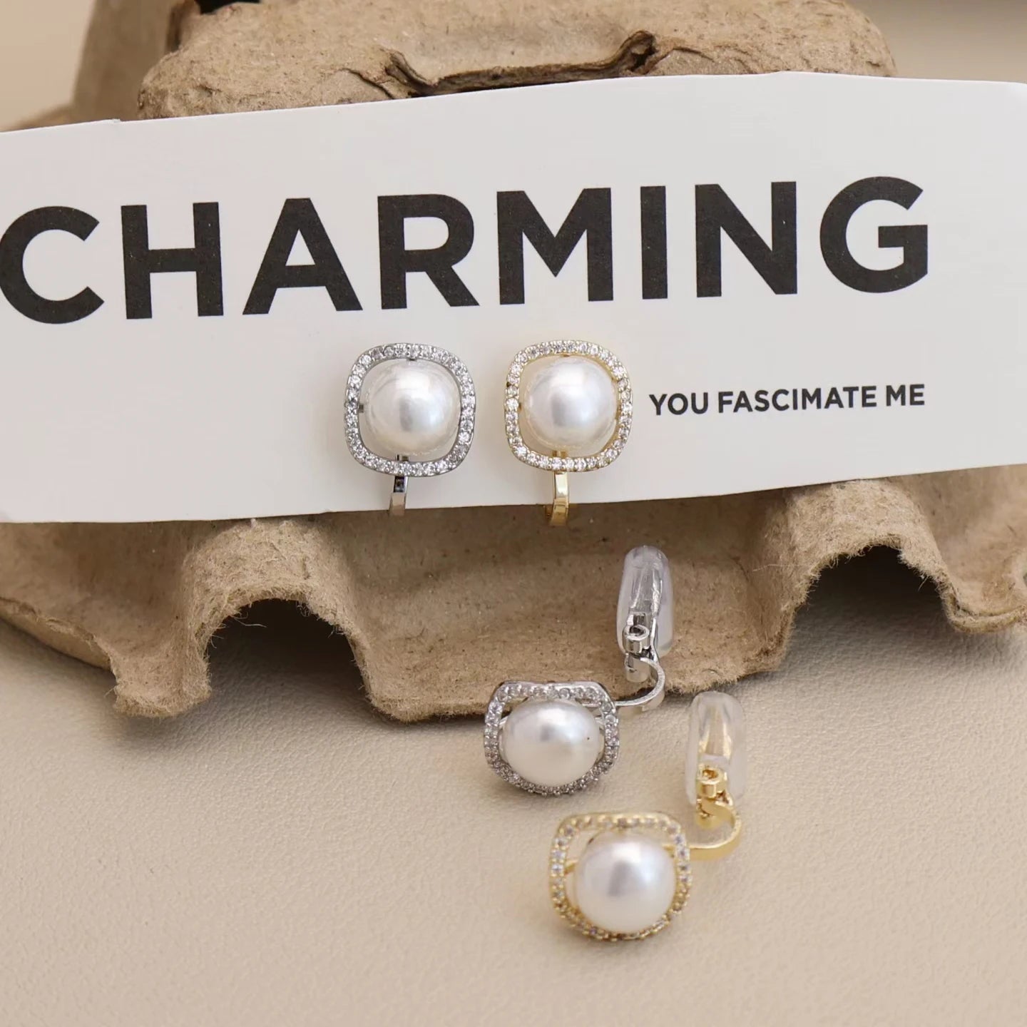 Fashion Simple Glitter Sweet Elegant Clip on Earrings for Girls Refined Latest Jewelry for Women Ladies Accessories Wholesale