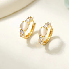Fashion Elegant Graceful Imitation Pearl Dainty Hoop Earrings for Girls Sweet Graceful Jewelry for Women Ladies Accessories