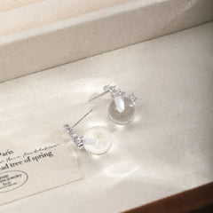 Fashion Crystal S925 Silver Cubic Zirconia Drop Earrings for Girls Simple Minimalistic Jewelry for Women Ladies Wholesale Bulk