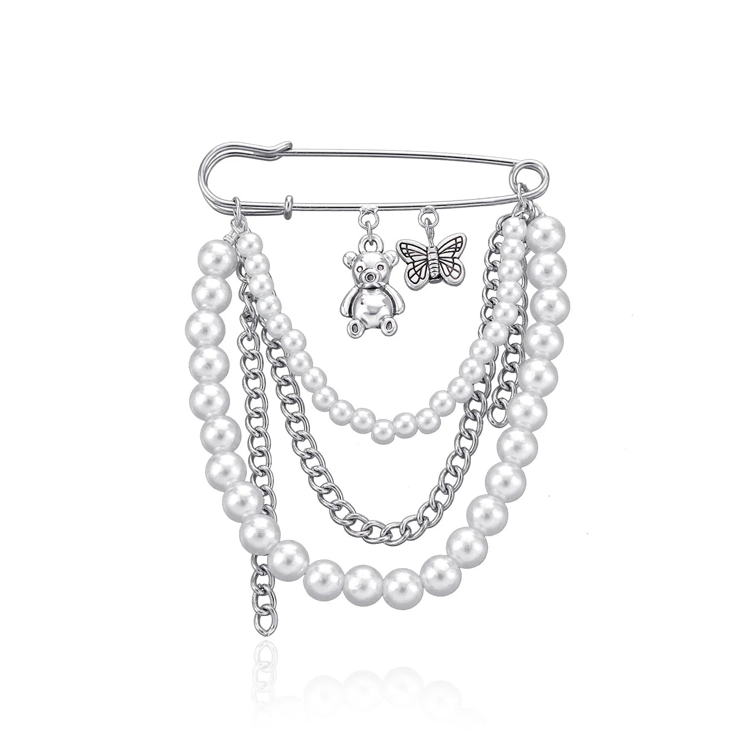 Dainty Fashion Imitation Pearl Refined Brooches for Girls Cute Trendy Art Deco Jewellry for Women Ladies Accessories Wholesale