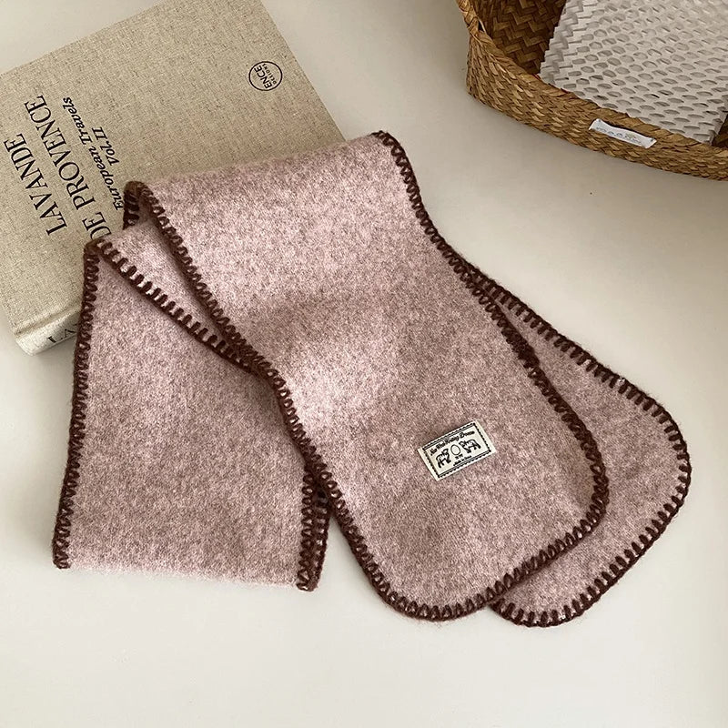 Pink Solid Color Gloves Scarf Classic Simple Hair Accessory for Baby Girls Cute Elegant Sweet Kawaii for Kids Children Teens