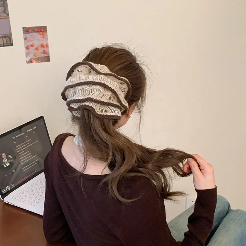 Fashion Multi Layers Durable Scrunchies for Girls Sweet Elegant Winter Autumn Hair Ties for Women Ladies Hair Accessories