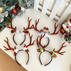 Christmas Children Head Bands Sweet Cute Cartoon Large Deer Hairbands for Baby Girls Wholesales New Christmas Hair Accessories
