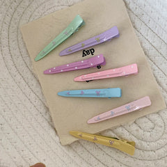 Candy Solid Color Simple Hair Clips for Baby Girls Cute Sweet Minimalistic Alligator Hair Accessories Stock in Alloy Material