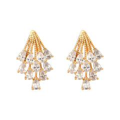 Super Fairy Firework Stud Earrings Water Drop Glitter Zircon Earrings Fashionable Stylish Light Luxury Ear Jewelry Accessories