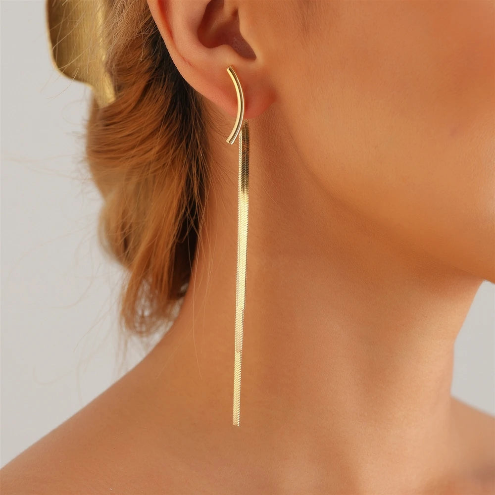 Sweet Fashion Vintage Retro Link Drop Earrings for Girls Elegant Charms Fine Jewelry for Women Ladies Accessories Wholesale