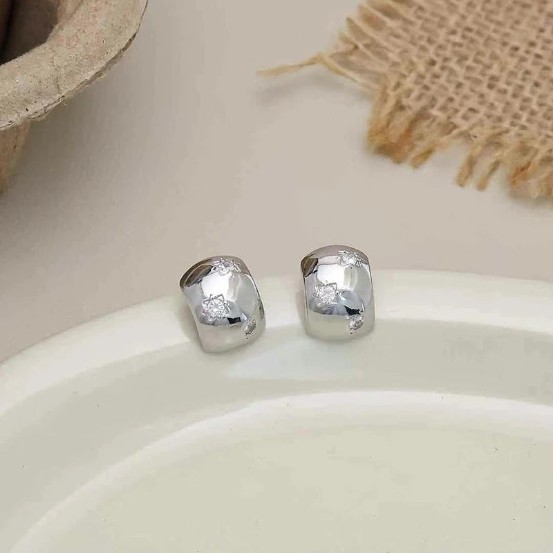 Women Hot Sale Mini Clip-on Hoop Earring Fashion Glamorous Latest Affordable High Quality Wholesale Jewelry Accessory for Daily