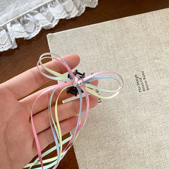 Colorful Ribbon Bowknot Fabric Hair Claw Clips Cute Princess Style Glitter Accessory for Baby Girls and Kids for Party