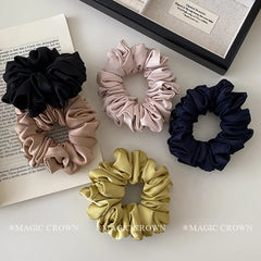 Solid Color French Vintage Hair Ties for Women Durable Elastics Scrunchies Fashionable Office Hair Accessories