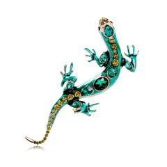 Fashion Glitter Animals Gecko Reptile Brooches for Girls Stylish Trendy Pins Jewelry for Women Ladies Accessories Wholesale