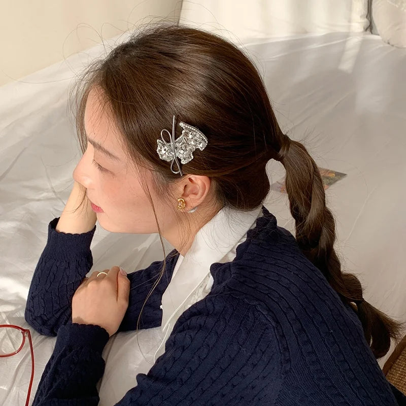 Female Dogs Shape Glitter Simple Snap Clips Fashion Chic Sparking Bow Customized Bulk Order in Stock Street Hair Clips Accessory