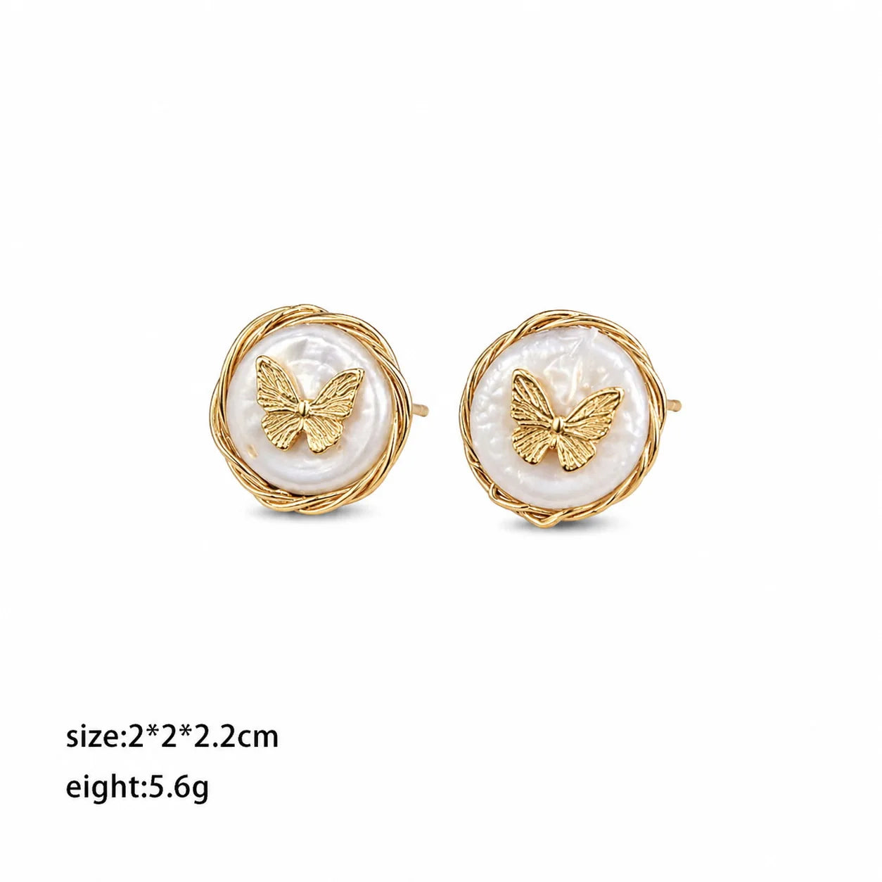 Fashion 18K Gold Plated Pearl Stud Earrings for Girls Trendy Simple Jewelry for Women Ladies Wholesale China Manufacturer
