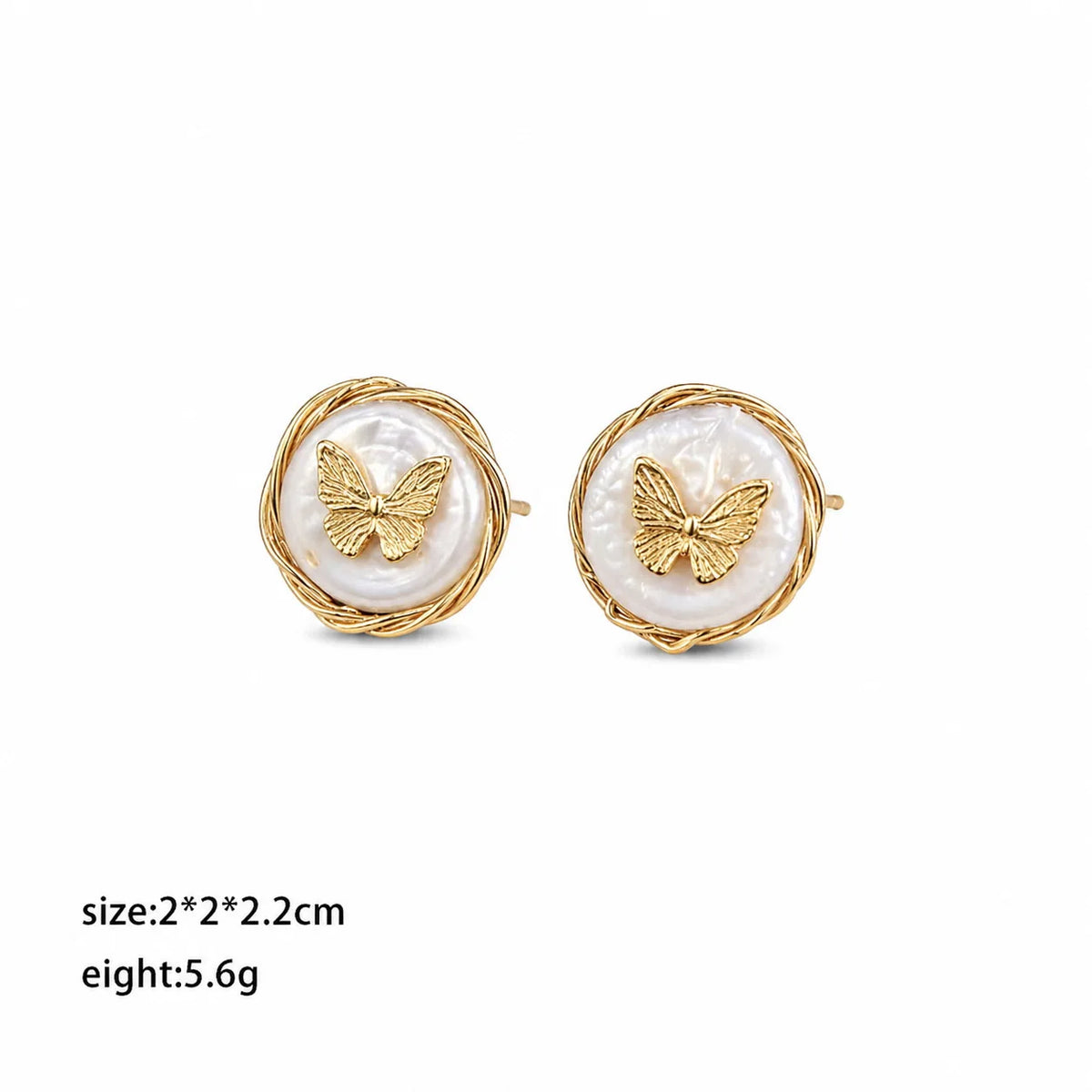 Fashion 18K Gold Plated Pearl Stud Earrings for Girls Trendy Simple Jewelry for Women Ladies Wholesale China Manufacturer