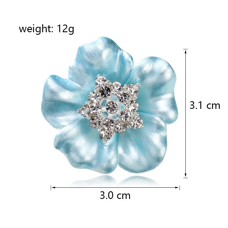Fashion Solid Color Flower Glitter Lustrous Brooches for Girls Sweet Elegant Jewelry for Women Ladies Accessories Wholesale