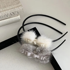 Fashion Bowknot Fluffy Bowknot Head Band for Girls Sweet Cute Hair Band for Women Ladies Hair Accessories in Stock Wholesale