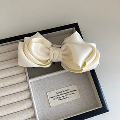 Elegant Cute Classic Banana Hair Clips for Women Princess French Style Bowknot Hair Accessories Solid Color Made Plastic Fabric