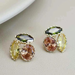 Glitter Sparkle Rhinestone Luxury Stud Earrings for Girls Elegant Simple Fashion Jewellry for Women Ladies Accessories Wholesale
