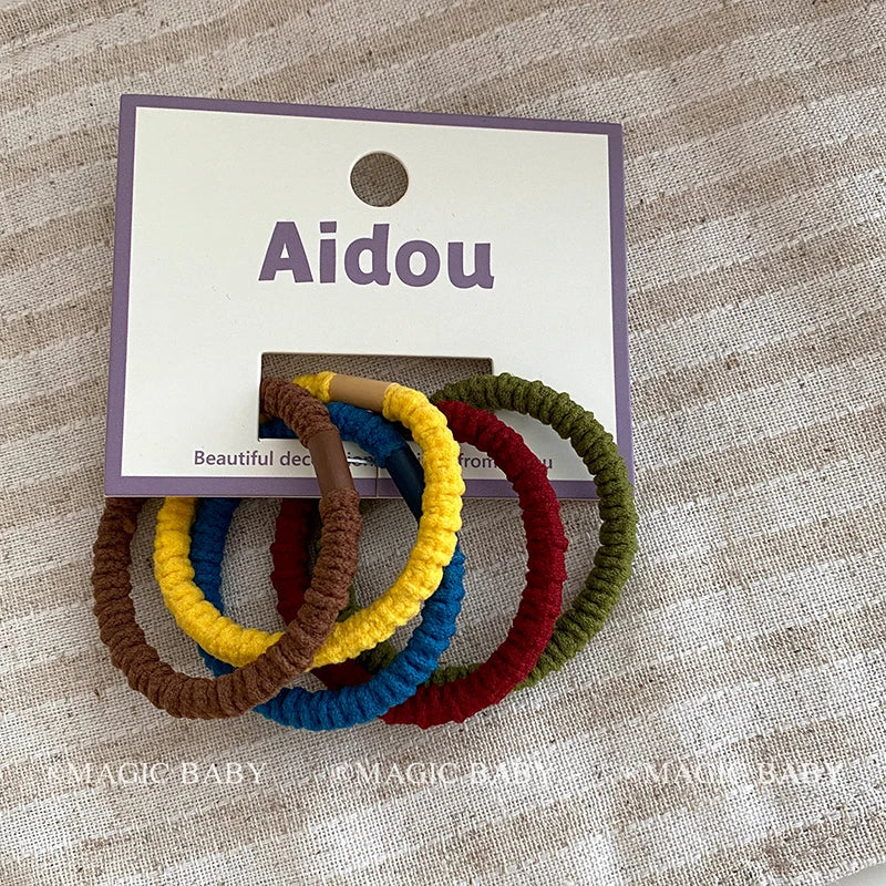 Fashion Solid Color High Elastic Hair Ties for Baby Girls Sweet Cute Scrunchies for Kids Children Hair Accessories in Stock
