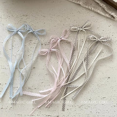 Women Solid Color Dots Pink Bowknot Ribbon Alligator Clips Sweet Fashion Wholesale in Stock Hairpins Accessories for Female Use