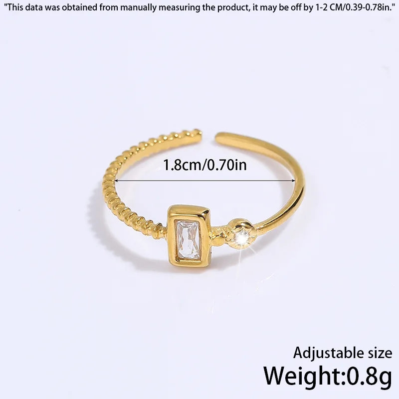 Fashionable Rings Women Simple Wheat Ear Style Gemstone Rings Versatile High-end Stainless Steel Jewelry Accessories Wholesale