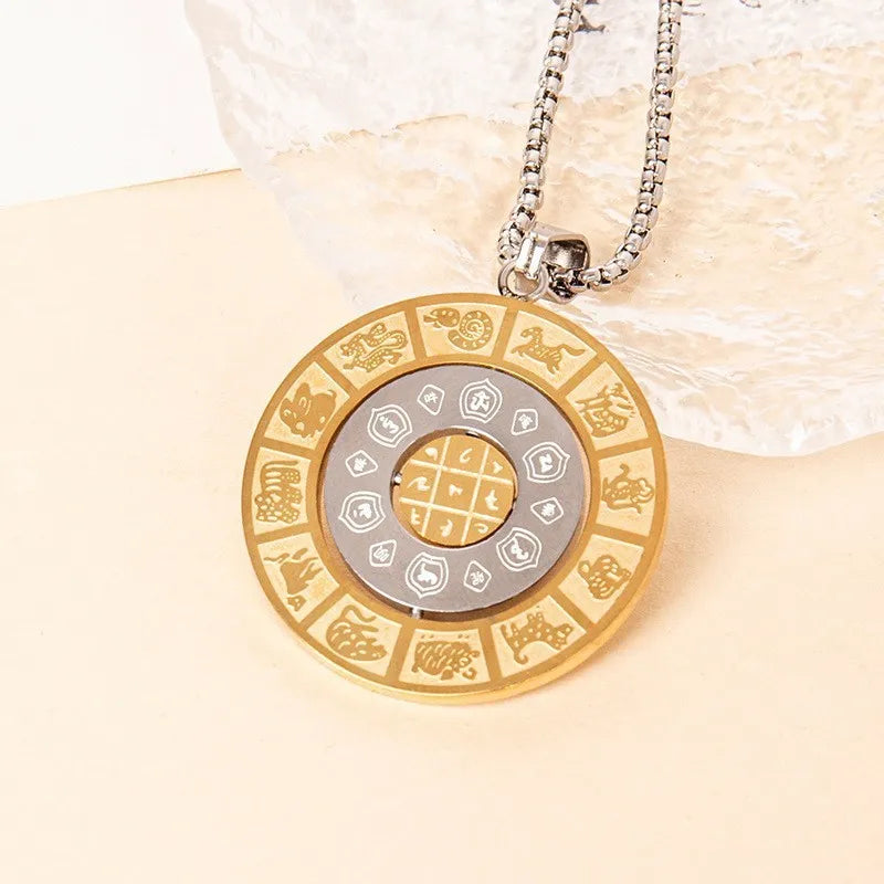 Fashional Classic Modern Necklace Circle Zodiac Sign Glamorous Trendy Charm Jewelry for Women Lady Female  Accessories Wholesale