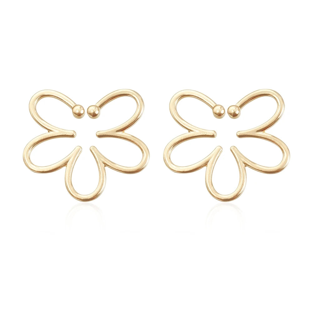Fashion Simple Minimalist Flowers Floral Dainty Drop Earrings for Girls Sweet Elegant Jewelry for Women Ladies Accessories