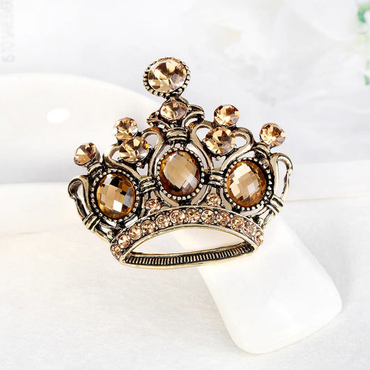 Fashion Glitter Rhinestone Elegant Crown Brooches for Girls Sparking Pins Jewelry for Women Ladies Accessories Wholesale Sweet
