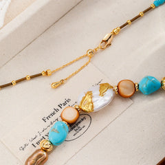 Women Shell Baroque Freshwater Pearl Red Agate Abacus Beads Natural Stone Earring Necklace Low MOQ in Stock for Female Daily