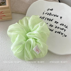 Fashion Solid Color Lustrous Scrunchies for Baby Girls Cute Sweet Elegant Graceful Hair Ties for Kids Children Hair Accessories