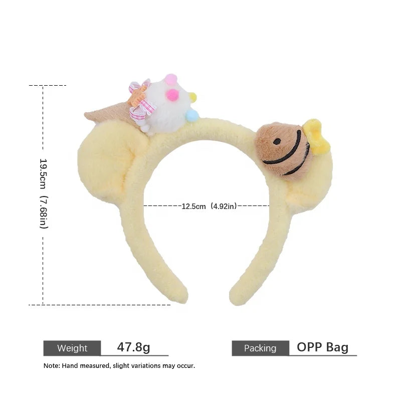 Cute Fashion Sweet Fluffy Hair Bands for Baby Girls Animals Bear Bowknot Bee Head Bands for Kids Children Hair Accessories