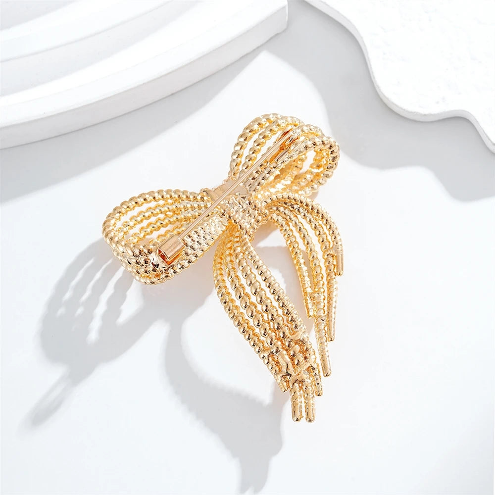 Fashion Simple Minimalistic Bowknot Brooches for Girls Trendy Classic Vintage Jewelry for Women Ladies Accessories Wholesale