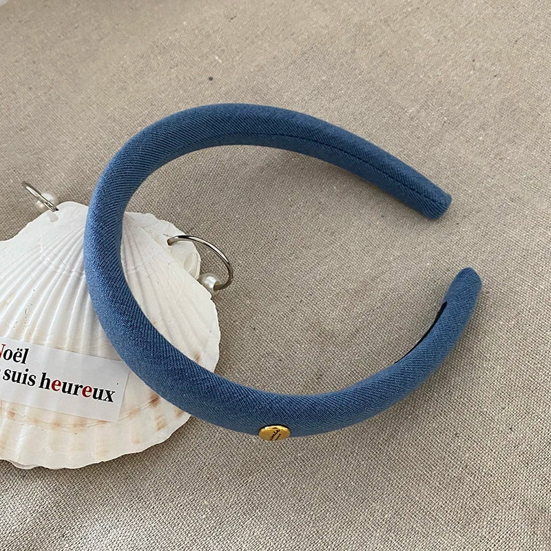 Women Blue Brown Wide Headbands Fashion Elegant Vintage High Quality in Store Hairbands Accessories for Female Daily Causal Use