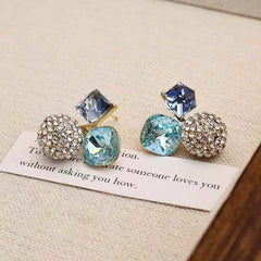 Fashion Glitter Rhinestone Stud Earrings for Girls Glamorous Luxury Jewelry for Women Ladies Accessories Bijuterias Wholesale